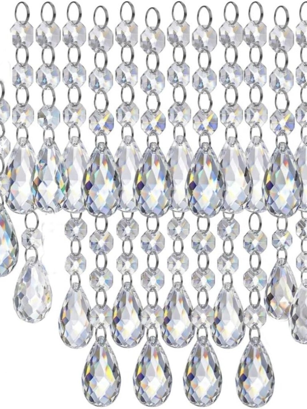 30PCS Crystal Christmas Ornaments Clear Icicle Prisms